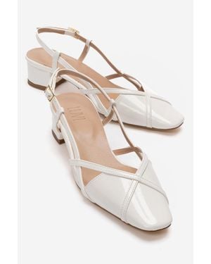 Prologue Shoes Olena Block Heel Slingback Pump - White