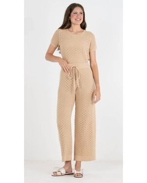 Emily Mccarthy Lido Beach Wide Leg Pants - Natural