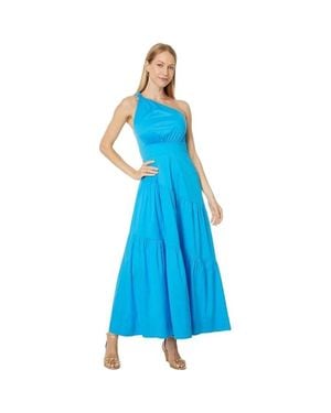 Lilly Pulitzer Lucilyn Fit & Flare Dress One Shoulder Gbo3071 - Blue