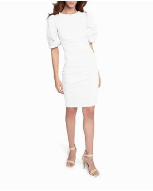 Nicole Miller Stretch Puff Sleeve Lauren Dress - White