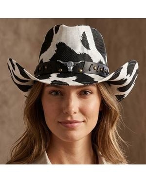 Fashnzfab Camouflage Print Woven Western Cowboy Hat - Brown
