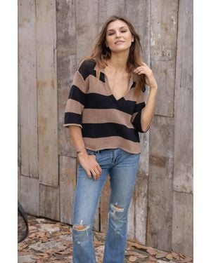 Wooden Ships Tasha Polo Half Sleeve Top - Multicolor