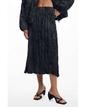 Desigual Bordados Long Skirt - Blue