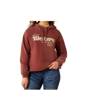 Ariat Essential Chenile Embroidery Detail Hoodie - Red