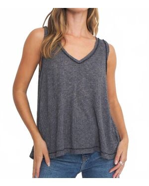 Project Social T Roll With It Split Back Tank Top - Gray