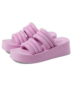 Roxy Totally Tubular Platform Sandals Slip On Slide Htat1211 - Purple