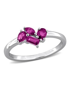 Mimi & Max Multi-Gem Cluster Ring Sterling - Purple