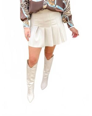 SOFIA The Label Iconic Pleated Skirt - White