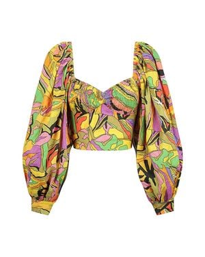 SWF Exaggerated Puff Sleeve Top - Yellow