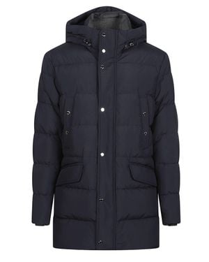 Moorer Grimani-Stp Quilted Hooded Down Jacket - Blue