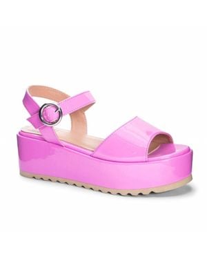 Chinese Laundry Jump Out Patent Platform Sandals - Pink