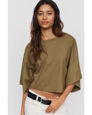 Pilcro Cotton Poncho Tee - Brown