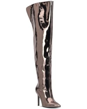 INC Sedona Metallic Pointed Toe Over-The-Knee Boots - Multicolor
