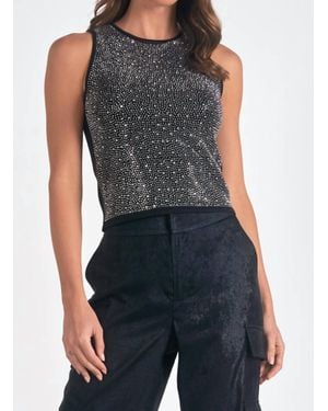 Elan Rhinestone Tank Top - Blue