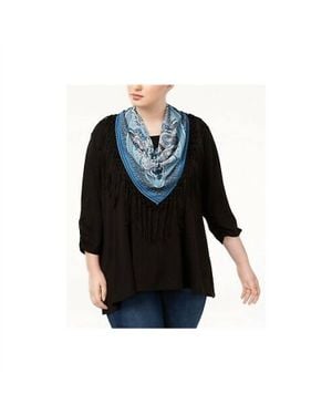 Style & Co. High Low Ruched Dress Top - Black