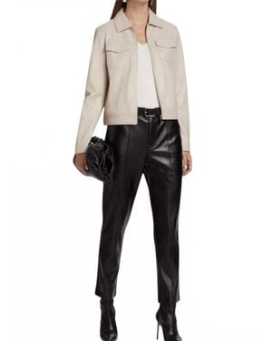 Tahari Vegan Leather Zip Up Jacket - Multicolor