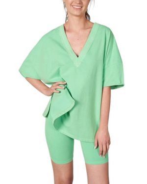 LALAMIA V-Neck Boxy Tee - Green