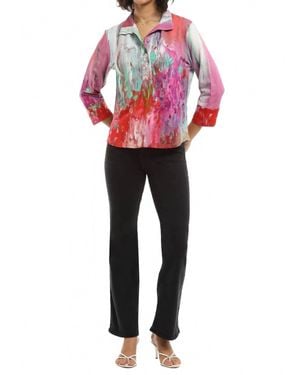 parsley & sage Jardin Three Quarter Sleeve Top - Red