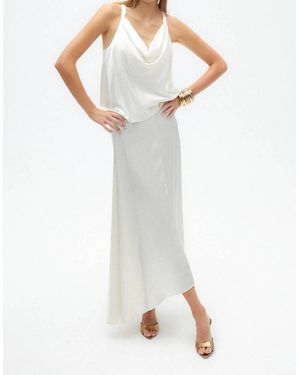 Nocturne Luna Asymmetrical Maxi Skirt - White