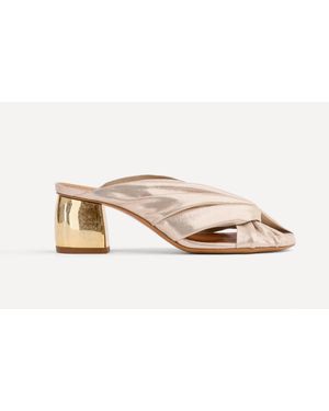 forte_forte Heel Laminated Leather Crossover Sandal - Black
