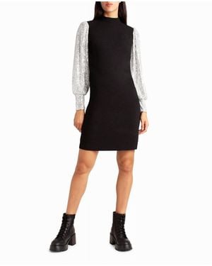 Nicole Miller Stretch Crepe Camille Dress - Black