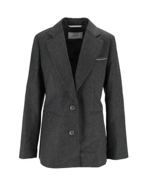 Peserico Tailored Notched Lapel Single-Breasted Blazer - Black