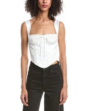 GUIZIO Ruched Cup Bustier Top - White
