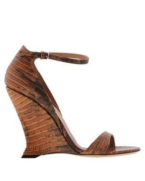 Ferragamo Ferragamo Vidette X5 Leather Wedge Sandals - Brown