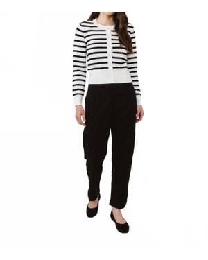 Bella Dahl Long Sleeve Crewneck Fitted Cardigan - Black