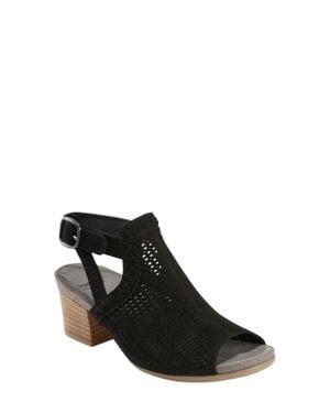 Earth Ivy Syrah Sandal Suede Block Heel Slingback Gbnc668 - Black