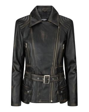 TruClothing Tan Belted Fitted Jacket - Black