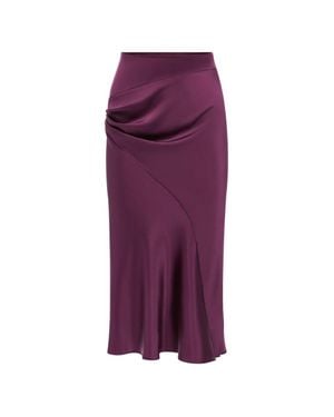 Nina Ricci Midi Skirt With Asymmetrical Draped Detail - Purple