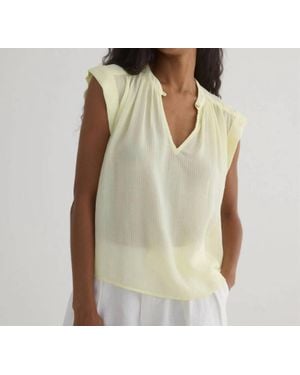 Bella Dahl Shirred Pullover Cap Sleeve Top - Green