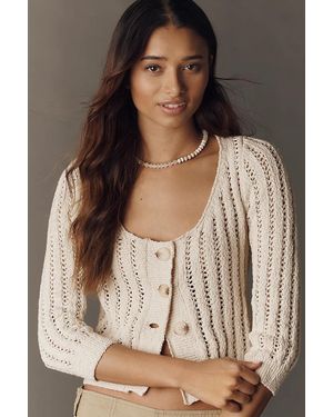 Pilcro 100% Cotton Stitched Cardigan - Brown