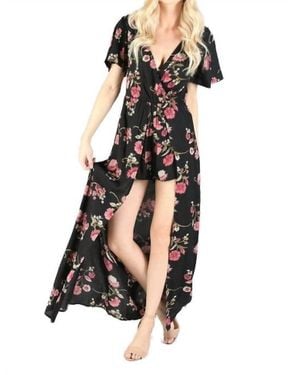 Angie Floral Maxi Romper - White