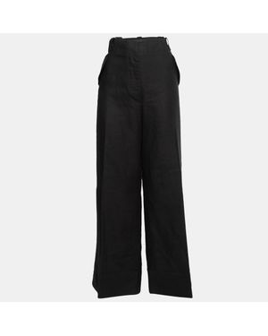 Gianfranco Ferré Vintage Linen Wide Leg Pants - Black