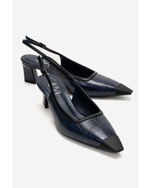 Prologue Shoes Hilda Block Heel Pump - Blue