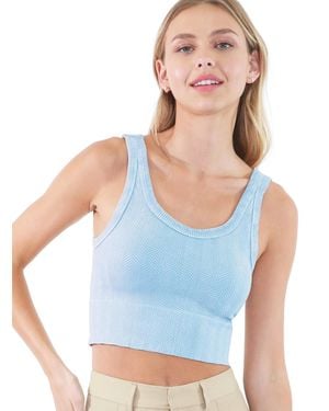 Nikibiki Herringbone Crop Top - Blue