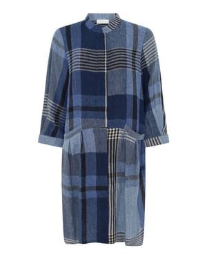Noen Plaid Dress - Blue