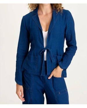 XCVI Floris Tulip Cut Sleeve Hem Jacket - Blue