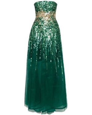 Saiid Kobeisy Embroidered Strapless Dress - Green