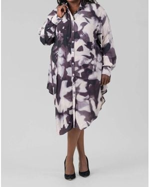 Bitte Kai Rand Water Mirror Button Front Midi Dress - Purple