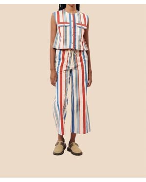 FRNCH Pelly Striped Woven Pants - Natural