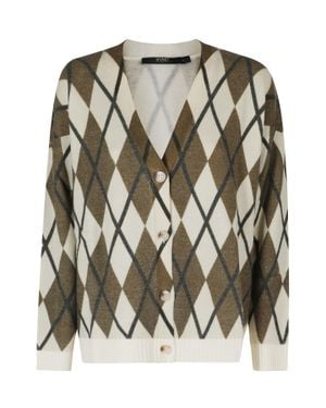 Seventy Diamond Pattern Wool Cardigan - Black