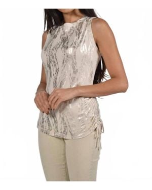 FRANK LYMAN Metallic Sleeveless Tank - Natural