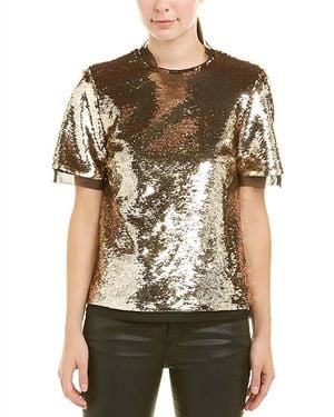 Rachel Zoe Darted Bust Short Sleeve Chiffon Blouse - Brown