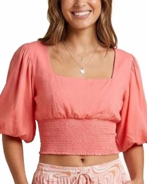 Skemo Watermelon Puff Sleeve Top - Red