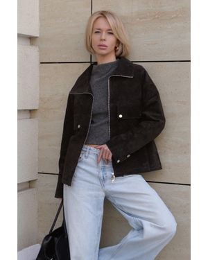 Alaska® Outerwear Genuine Lamb Leather Suede Jacket - Green