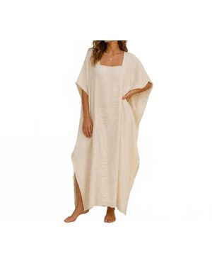 Mystery Resort Mary Maxi Caftan Dress - Natural