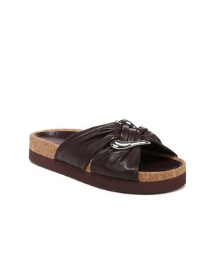 Vince Glo Leather Slide Sandal - Brown